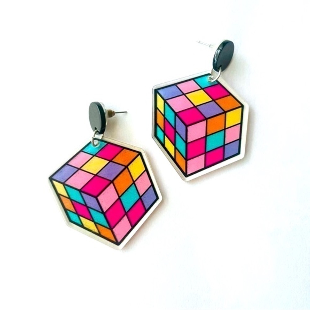 RETRO CUBE EARRINGS MULTICOLOR